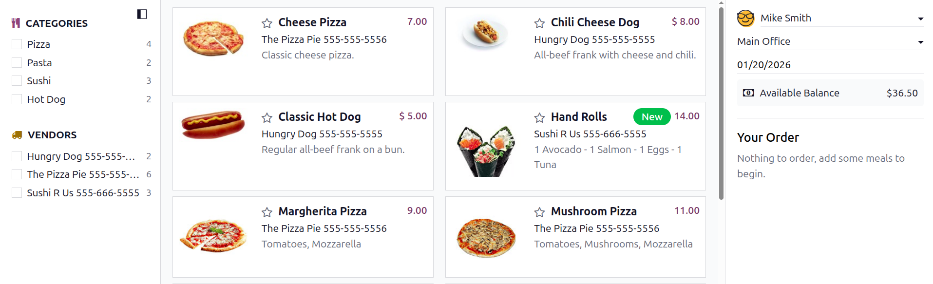 The Lunch app dashboard.