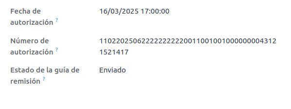 Authorization number.