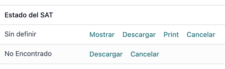 Example of the print button on the CFDI tab.
